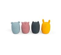 Bigjigs Toys Silicone Bath Animals - 4pcs Squeezy Animal Water Toy With Holes, Anti-Mould, Removable Base, Made From 100% Silicone, Gifts For Babies & Toddlers Aged 3+ Months