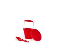 Bigjigs Toys Cherry Red Silicone Bucket, Flyer And Spade Set