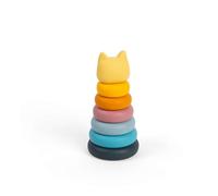 Bigjigs Toys Silicone Stacking Cat - 7pcs Rainbow Animal Stacker Toy