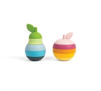 Bigjigs Toys Stacking Apple & Pear, 10 Piece Silicone Stacking Teething Toy | Silicone Stacking Rings & Teething Toy, Develops Dexterity & Hand-Eye Coordination, Plastic-Free Baby Gift
