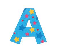 Bigjigs Toys Star Letter A, Blue Wooden Personalised Gift | Personalised Letter Gift for Any Occasion, Encourages Letter & Colour Recognition, Available in Red, Blue, Green & Yellow