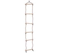 Bigjigs Toys Kids Rope Ladder (2.1m) with 6 Wooden Rungs - Ideal for Children's Climbing Frame, Tree House & Dens, 60kg Weight Limit, Sturdy Outdoor Toy