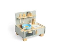 Bigjigs Toys Tabletop Kitchen - 7pc Wooden Kitchen Playset For Kids, Small Toy Kitchens & Accessories, Toddler Role Play Sets, Cookery Gifts For Children, Age 3 + Years