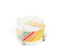 Bigjigs Toys Tamburo - Kit di 3 tamburi in legno arcobaleno per bambini e bambin
