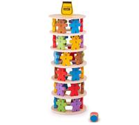 Bigjigs Toys Teddy Tumbling Tower Game - 49 Piece Stacking Tower for 3+ Years, Colourful Balancing Puzzles, Quality Wooden Stacking Toys & Montessori Toys for Kids