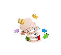 Bigjigs Toys Teddy Tumbling Tower Game - 49pc Stacking Tower for 3+ (US IMPORT)