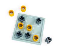 Bigjigs Toys Tic Tac Toe - 11 Piece Wooden & Silicone Noughts and Crosses Game, Classic Board Games, Sustainable Wood Board with Silicone XOXO Shapes, Baby Toddler Toys, Gifts For 1 Year Old