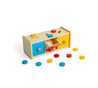 Bigjigs Toys Token Sorter - 16 pcs Wooden Montessori Colour Matching Toy, Educational Early Learning Activity For Toddlers, Sustainably Made, Age 12+ Months Old