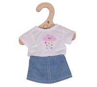 Bigjigs Toys White T-Shirt and Denim Skirt (for Size Small Doll)