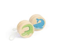 Bigjigs Toys Wildlife Yo-Yos (Whale & Croc) - 2pcs Wooden Animal Yo-Yo Set, Retro Pocket Money Gifts For Girls & Boys, Kids Party Bag Fillers, Age 3 Years Old +