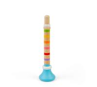 Bigjigs Toys Wooden Blue Trumpet - Children's Musical Instrument Toys