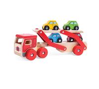 Bigjigs Toys Wooden Car Transporter Push Along Wooden Vehicles