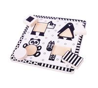 Bigjigs Toys Wooden Chunky Animals Black and White Jigsaw Puzzle
