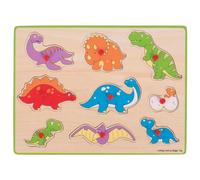 Bigjigs Toys Wooden Chunky Lift Out Jigsaw Puzzle (Dinosaur) Educational Learn