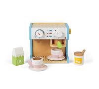 Bigjigs Toys Wooden Coffee Maker - 11 Piece Kitchen Role Play Toy, Sustainable Kids Gifts For Girls & Boys, Made From Eco Friendly Wood, Age 3 Years Old +