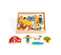 Bigjigs Toys Wooden Farm Magnets - 35 Magnets