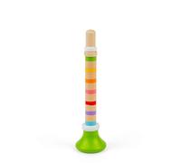 Bigjigs Toys Wooden Green Trumpet - Children's Musical Instrument Toys