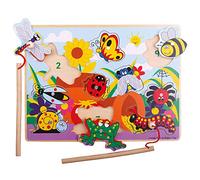 Bigjigs Toys Wooden Magnetic Fun Bugs Game with Rods