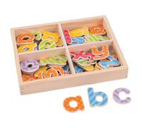 Bigjigs Toys Wooden Magnetic Letters, Lowercase Educational Set