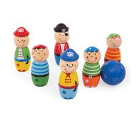 Bigjigs Toys Wooden Mini Pirate Skittles Bowling Set Game