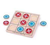 Bigjigs Toys Wooden Noughts and Crosses Game - Tic Tac Toe Game, Travel Board Games For Families, Kids Games, Pocket Money Toys