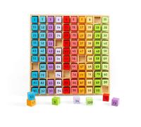 Bigjigs Toys Wooden Number Tray, Kids Maths Toy, Educational Game - 100 Pieces