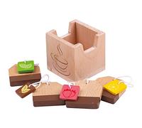 Bigjigs Toys Wooden Pretend Play Tea Bags - Children's Roleplay Food Kitchen Accessories