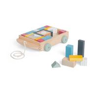 Bigjigs Toys Wooden Pull Along Brick Cart Bigjigs Toys Multicolor