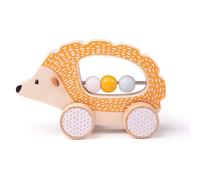Bigjigs Toys Wooden Push Along Hedgehog - Sustainably-Made Animal Ca (US IMPORT)