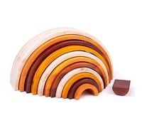 Bigjigs Toys Wooden Rainbow Stacker - 11 Piece Natural Wooden Stacking Toy, Charming Nursery Decoration, For Babies And Toddlers 18+ Months