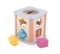 Bigjigs Toys Wooden Shape Sorter, FSC Certified Handmade Baby Toy | Brightly Coloured Wooden Shapes, Develops Dexterity & Coordination, Baby Toy for Girls & Boys, Age 1+