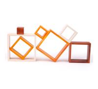 Bigjigs Toys Wooden Stacking Squares, Stacking & Sorting Toy - 7 Pieces
