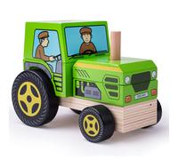 Bigjigs Toys Wooden Stacking Tractor Toy And Puzzle