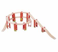 Bigjigs Wooden High Level Spiral Rail Track, Spiral Expansion Pack 27 Parts.