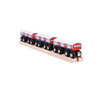 Bigjigs Rail Underground Train, London Tube Engine with Magnetic Couplings | Replica Engine, Magnetic Couplings, Compatible with Most Major Wooden Railway Brands, Educational Gift for Children Age 3+