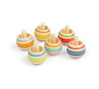 BigJigs Wooden Spinning Top Colourful Toy for Children