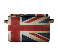 BIGJOKE England Britain Flag UK Storage Basket Cube Toy Storage Bin Clothes Basket Collapsible with Handles Fabric Storage Basket for Shelf Nursery Home Closet & Office