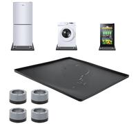 BigKing 60 x 60 x 1.5 cm Silicone Mat for Refrigerator, Non-Slip Underlay with Raised Edge and 4 Furniture Risers, Easy to Clean, Anti-Drip for Fridge, Washing Machine, Wine Cabinet