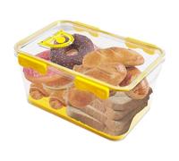 BigKing Airtight Bread Bins, Bread Box with Airtight Lid, Time Recording Bread Storage, Durable Moisture Resistant Transparent Bread Bins for Kitchen Counter (Yellow)