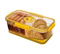 BigKing Airtight Bread Storage Container, Durable Clear Food Storage Bins, Time Recording Bread Keeper with Lid for Homemade Bread Toast Bagel (Yellow)