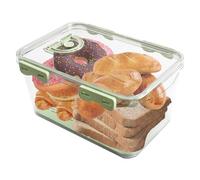 BigKing Airtight bread Storage container, Time Recording Bread Keeper Box with Lid, Durable Moisture Resistant Transparent Bread Bins for Kitchen Counter (Green)