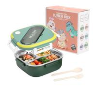 BigKing Bento Lunch Box, Sealed Stainless Steel Lunch Box, Leak-Proof, Contrasting Colors and Simple Styles (Green)
