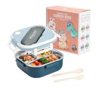 BigKing Bento Lunch Box, Sealed Stainless Steel Lunch Box, Leak-Proof, Contrasting Colors and Simple Styles (Blue)