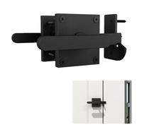 BigKing Double Sided Steel Barn Door Latch with Handle, Robust Gate Latch, Fence Latch, Gate Fittings for Wooden Fence, Door Bolt Lock Aluminium for Garden Gate, Barn Door, Fence Door (Black)