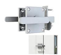 BigKing Double Sided Steel Barn Door Latch with Handle, Robust Gate Latch, Fence Latch, Gate Fittings for Wooden Fence, Door Bolt Lock Aluminium for Garden Gate, Barn Door, Fence Door (Silver)