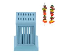 BigKing Durable Meat Skewers Cube, 49 Hole Kebab Machine, 13.8×11×18cm BBQ Skewers Production Tool for Meat and Vegetable Barbecue (Blue)
