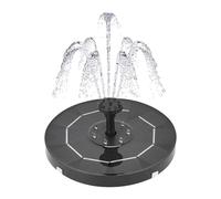 BigKing LED Solar Fountain, Modern and Decorative, Black, Solar Fountain Pump, 7 LED Breathing Lights, 3.5W, 130cm Max Height