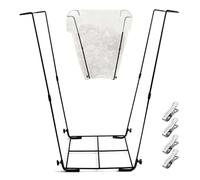 BigKing Metal Trash Bag Holder, Leaf Bag Holder, 30-45 Gallon Heavy Duty Rust-Resistant, Large Capacity Foldable Leaf Bag Holder for Yard Camping Garden