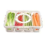 BigKing Refrigerator Food Organizer, Airtight Storage Container with Lid and Handle, Clear Portable Pantry Box for Preserving Vegetables Fruits Food