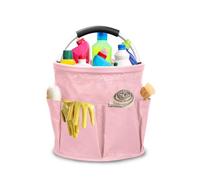BigKing Ruaizel Cleaning Caddy with Handle, Foldable Cleaning Caddy Organiser, Cleaning Bag for Garden Small Tools Bag,Multi pocket Craft Universal (Pink)
